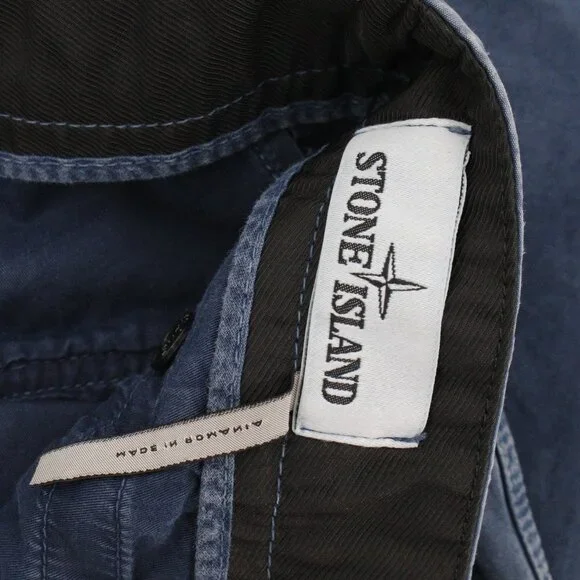 Stone Island Cargo Pants Men 30 Type SL Blue garment dyed trouser Cotton Pockets - Picture 11 of 15